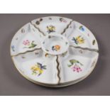 A Herend porcelain decorated hors d'oeuvres set