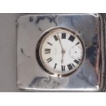A silver cased open faced pocket watch by J C Heald, in silver fronted travel case