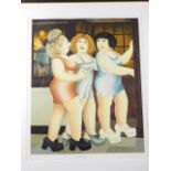 Beryl Cooke: a signed limited edition colour print, "Satin Dresses", 47/200, in ebonised frame