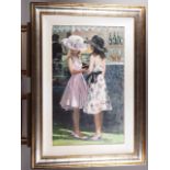Sherree Valentine Daines: a signed limited edition "hand embellished print", "Pink Dress", 6/49,