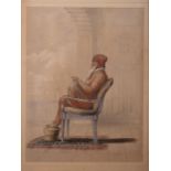 Emily Eden (1797-1869): Anglo Indian lithograph of the Sikh Maharaja Ranjit Singh, seated dressed in