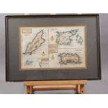 Herman Moll: an early 18th century hand-coloured map, British Isles - Isle of Man, Guernsey,