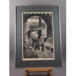 Joseph Buttons?: a signed soft ground etching, old Covent Garden, 2/25, in aluminium strip frame