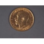 A gold half sovereign, dated 1913