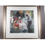 Sherree Valentine Daines: a signed limited edition giclee print, "Cafe de Paris", 230/495, 22" x