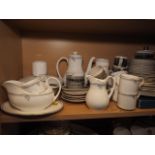 A Royal Doulton "Andante" pattern dinner and coffee set for eight, and a Briglin studio pottery part