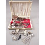 A set of six silver teaspoons, two sets of silver coffee bean spoons, 4.7oz troy approx gross, and a