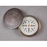 An H Hughes & Son brass pocket compass