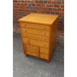 An 18th century Oregon pine chest, fitted four graduated drawers over two small drawers and