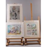 Mark Huskinson: two signed colour prints, "A Father's Advice to his Daughter", a legal scene, and