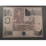 Samuel Fludyer: an 18th century map, Cheapside, City of London, in strip frame