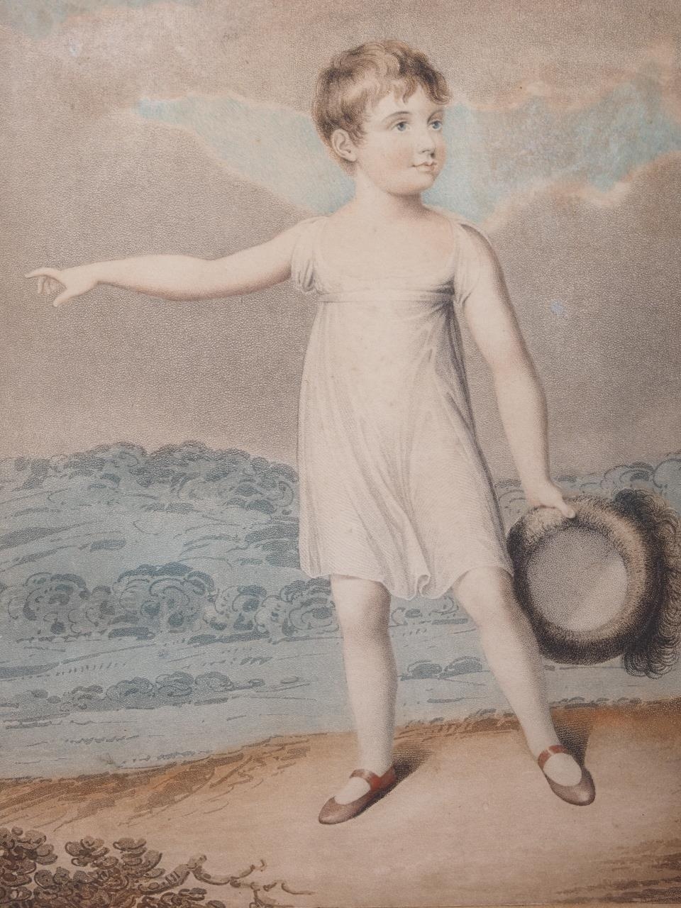 After Adam Buck: a pair of early 19th century hand-coloured engravings, children, in gilt frames - Bild 3 aus 3