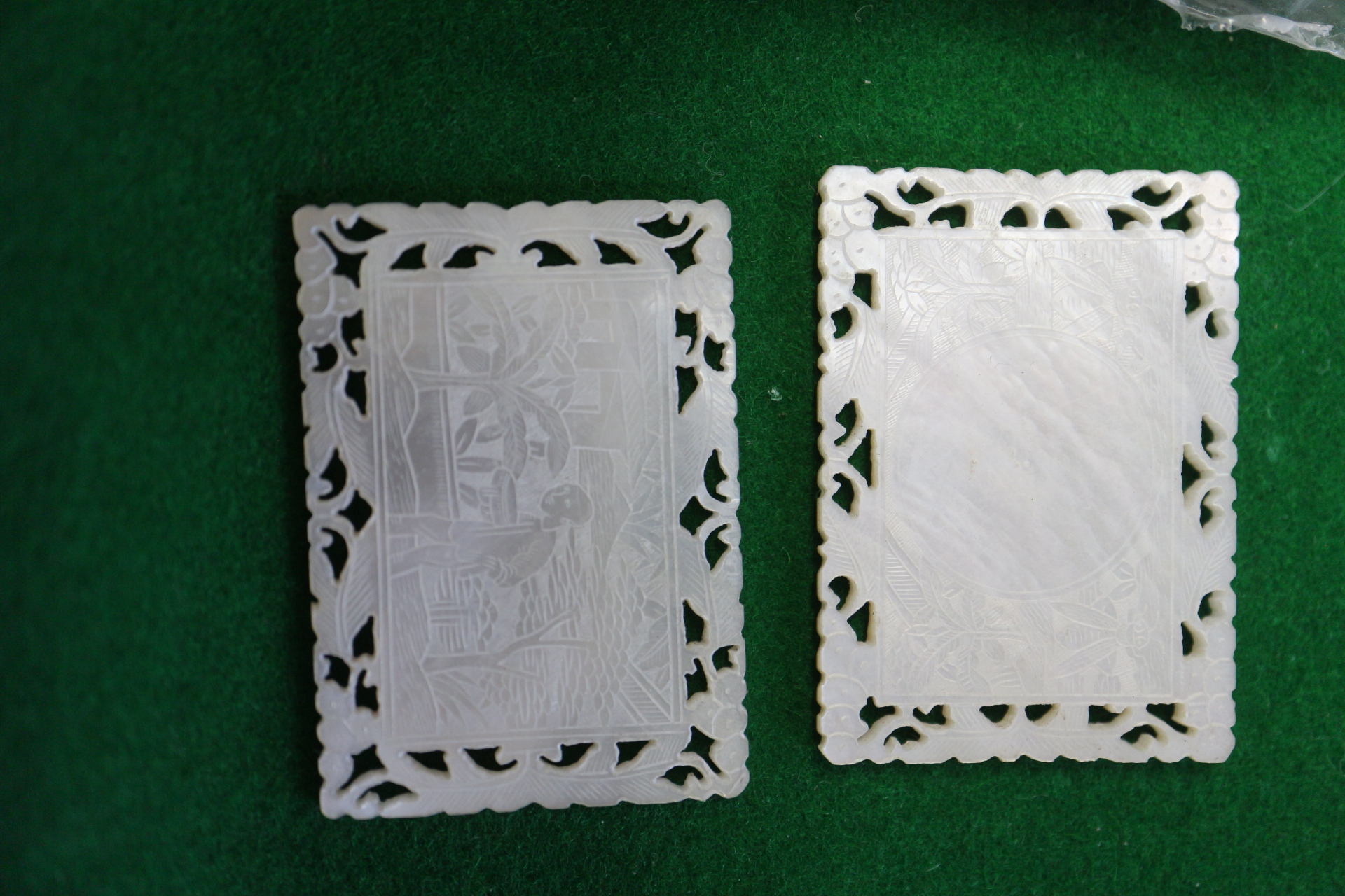 A quantity of Chinese mother-of-pearl gaming counters, 212 approx, and a Chinese blue and white - Image 10 of 12