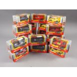 Twenty-one Burego diecast model Ferraris, including three F50s, three Testarossas, a 308 GTB