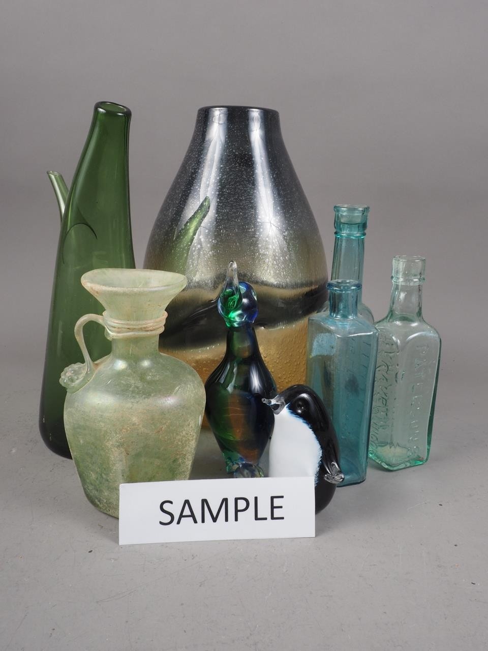 A quantity of cut glass, including tumblers, scent bottles, an art glass wine glass A Batchelor - Image 2 of 2