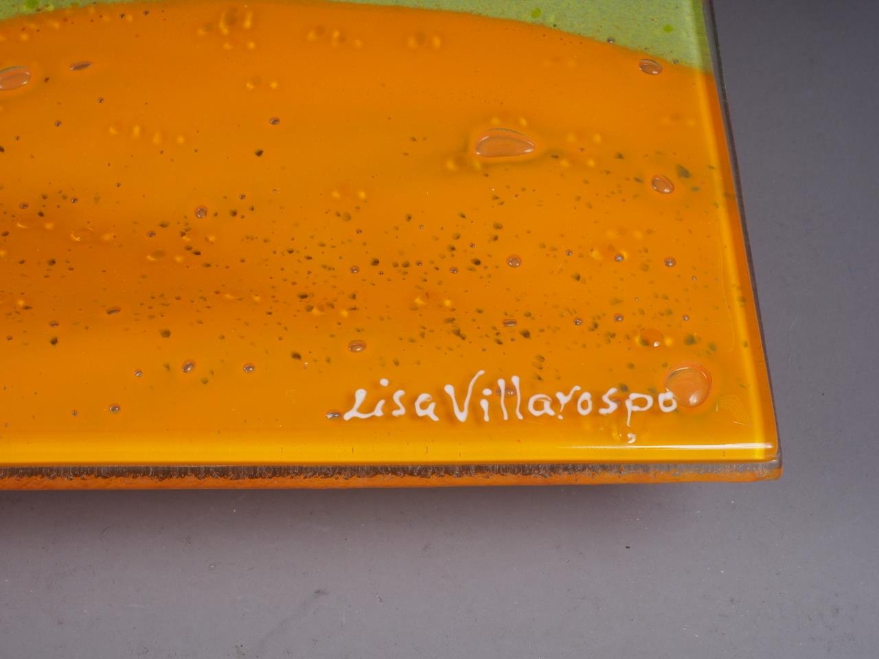 A Lisa Villerospo studio glass platter, 35 1/4" wide - Bild 3 aus 3