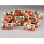 Eighteen Burego die-cast model German vehicles, including seven model BMWs, seven model Porsches and