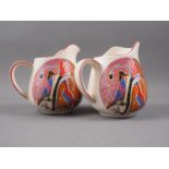 Two Masons Ironstone limited edition Royal Academy of Arts "Red Leaves" jugs, designed by Michael