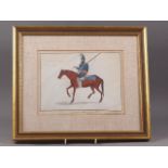 Indian Company School, 1830-1850: watercolour of a Sikh Akali soldier on horseback, holding a