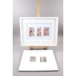 Robinson: five abstract studies, in two common frames, and a signed colour print