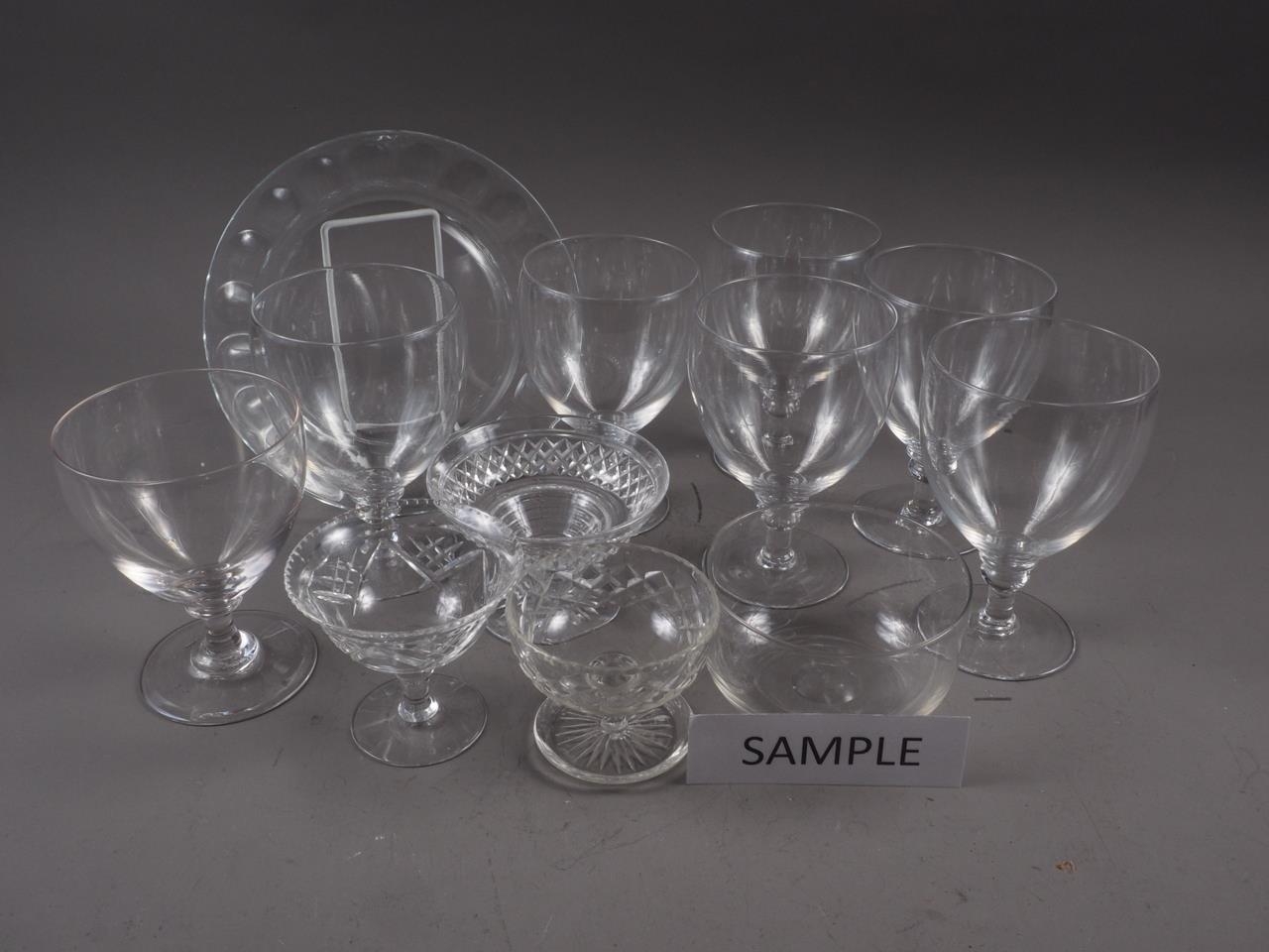 A matched set of six clear glass rummers, another similar rummer, a pair of Stuart sundae dishes and - Image 2 of 2