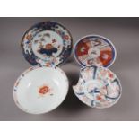 A Chinese Imari bowl decorated panels with animals, flowers and birds, 10" dia, a similar larger