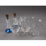 A pair of Baccarat clear faceted glasses, 5" high, a pair of Royal Brierley clear glass