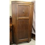 An oak hall wardrobe enclosed panel door, 36" wide x 16" deep x 72" high