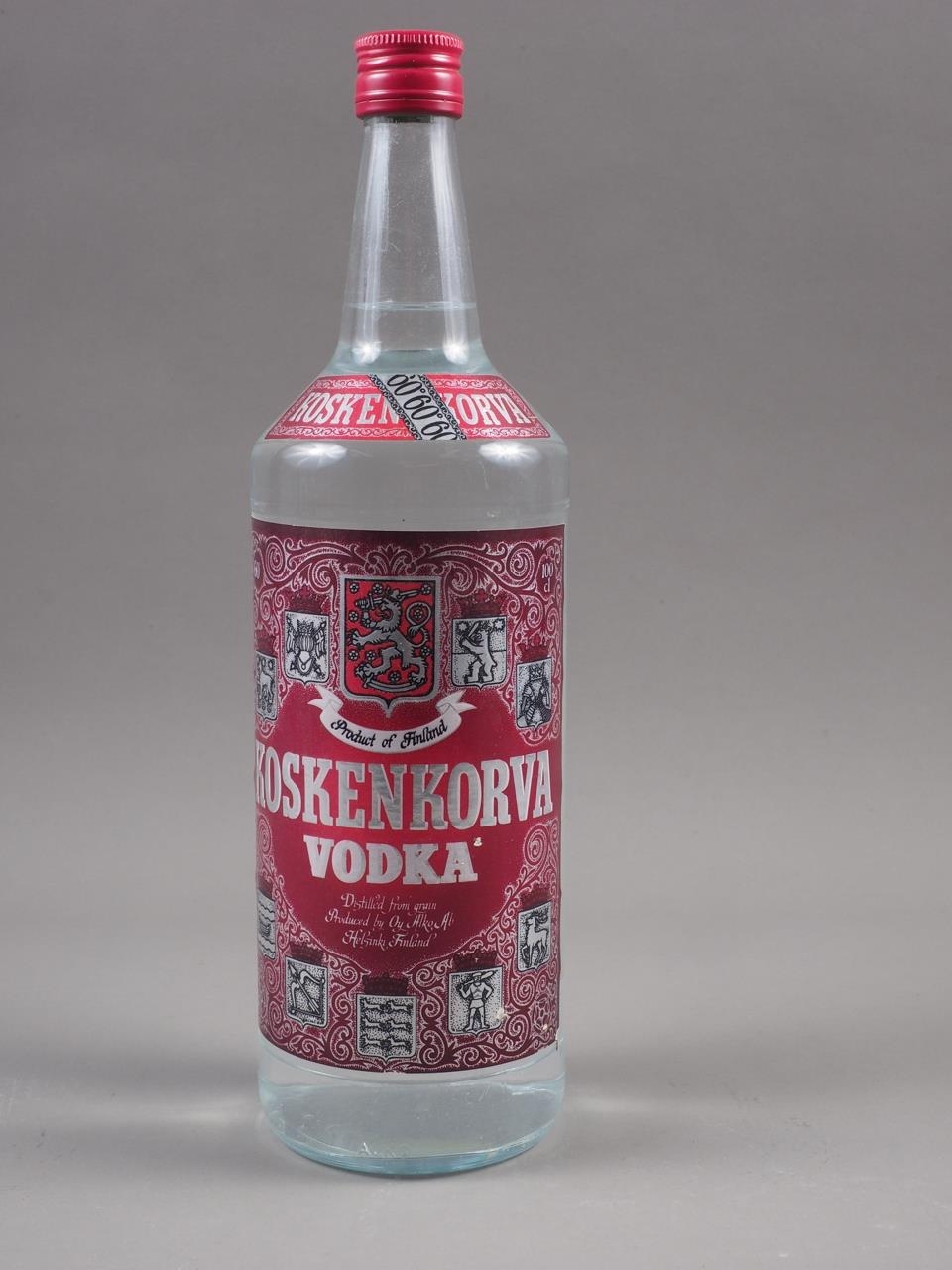 A 1-litre bottle of Finnish Extra Strong Koskenkorva Vodka
