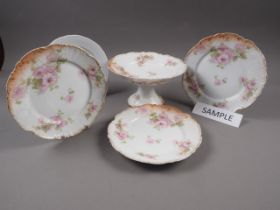 A French porcelain floral decorated dessert service