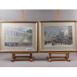 Eight colour prints, Victorian scenes, in gilt frames, and a number of other picture frames and