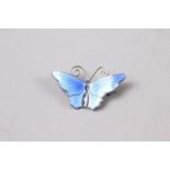 David Anderson: a Norwegian modernist silver and blue enamel brooch, in the form of a butterfly