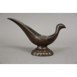 An early 20th century Danish bronzed pipe rest formed as a bird by Just Andersen 4 1/4" long