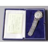 A gentleman's Longines Conquest stainless steel automatic wristwatch with silvered dial and baton