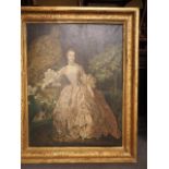 An oil on canvas portrait, Madam de Pampadour, 26 1/2" x 20 1/2", in gilt frame, and Marian Rowe: