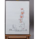 Calman: a signed limited edition colour print, "I've heard that before", 98/120, in silvered frame