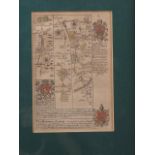 An 18th century hand-coloured map, "The Kingdome of England", and a route map, High Wycombe to