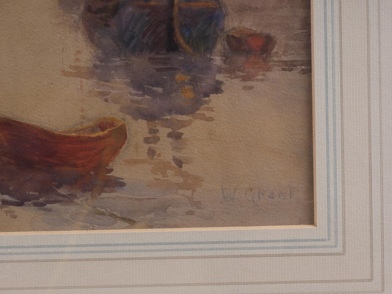 W Grant: a pair of early 20th century watercolours, harbour scenes, 13" x 9", in wash line mount and - Image 5 of 5
