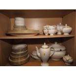A mostly Wedgwood "California" pattern part combination service, including tureens, coffee pot,
