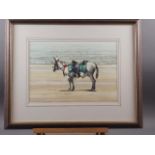 Robert Littleford FRSA BWS, '89: watercolours, donkey, 10" x 14", in strip frame
