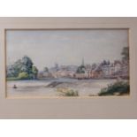Sidney Cume?: watercolours, rural track with stone doorway, 7" x 10", in gilt strip frame, and a