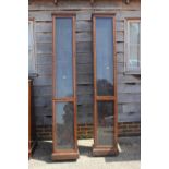 A pair of 19th century glazed mahogany display cases with adjustable shelves, 14" wide x 9" deep x