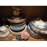 Six Royal Worcester "Regency Ware" pattern soup bowls, a quantity of Limoges collectors plates, an