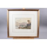 John Adam Houston, RSA, RI: watercolours, "Sunrise over Loughrigg Tarn Lake District", 6 1/4" x 8