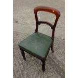 A 19th century side chair of Chippendale design with drop-in seat and a 19th century bar back