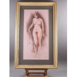 Spencer Roberts, 1971: coloured Conte chalks, study of a nude "Berenice", 27 1/4" x 13 1/4", in gilt