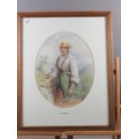 H E Hobson: watercolours, "A Few Mushrooms", 16 1/4" x 12 1/2", in oval mount and oak strip frame