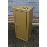 A heavy duty high spec old gold finish gun cabinet/safe, with internal ammunition cupboard, 15 1/