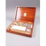 A Reeves & Sons watercolour painting set, in fitted mahogany box 10" wide
