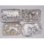 Four 19th century electrotype panels, depicting historical scenes, 5 1/2" wide